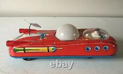 Lemezaru Gyar Urauto Space Car Craft Tinplate Battery Operated Working Order