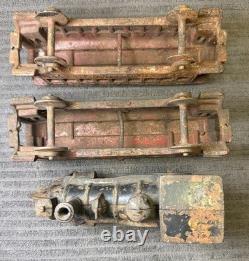 Lot 3 Cast Iron Toy Train Cars Pennsylvania RR CO Normandie 333 +Locomotive VTG