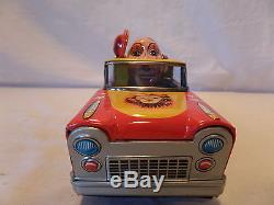 (Lot #389) Rare Vintage Tin Toy Friction Clown in His Car Cragstan Japan Box