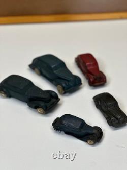 Lot 5 Vintage Auburn Rubber Toy Cars Oldsmobile Six Sedan Coupe Prewar USA Tires
