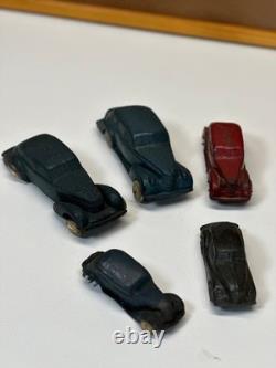 Lot 5 Vintage Auburn Rubber Toy Cars Oldsmobile Six Sedan Coupe Prewar USA Tires