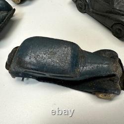 Lot 5 Vintage Auburn Rubber Toy Cars Oldsmobile Six Sedan Coupe Prewar USA Tires