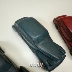Lot 5 Vintage Auburn Rubber Toy Cars Oldsmobile Six Sedan Coupe Prewar USA Tires