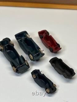 Lot 5 Vintage Auburn Rubber Toy Cars Oldsmobile Six Sedan Coupe Prewar USA Tires