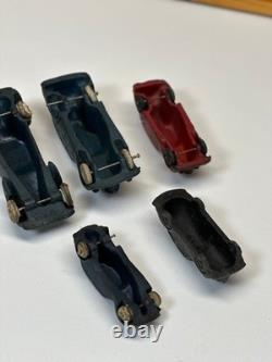 Lot 5 Vintage Auburn Rubber Toy Cars Oldsmobile Six Sedan Coupe Prewar USA Tires