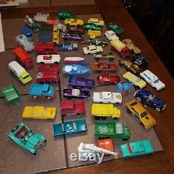 Lot Of 50 Vintage Moslty Lesney Matchbox Diecast Cars And Trucks 1960's and case