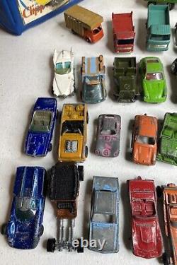Lot Of 60+ Vintage Diecast Cars Hot Wheels Matchbox Lesney Tootsie Toys & Cases