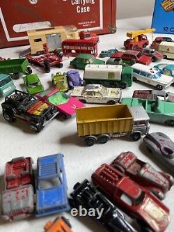 Lot Of 60+ Vintage Diecast Cars Hot Wheels Matchbox Lesney Tootsie Toys & Cases