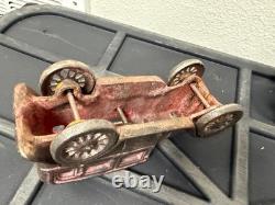 Lot of 4 Vintage Cast Iron Toy Cars Hubley A. C. WILLIAMS Lincoln Race Car