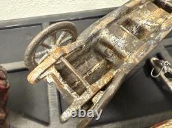 Lot of 4 Vintage Cast Iron Toy Cars Hubley A. C. WILLIAMS Lincoln Race Car