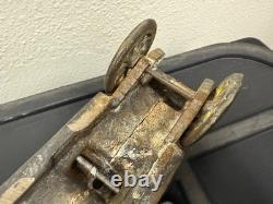 Lot of 4 Vintage Cast Iron Toy Cars Hubley A. C. WILLIAMS Lincoln Race Car