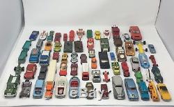 Lot of 65 Vintage Lesney Corgi Dinky Hot Wheels Diecast Cars Trucks Toys