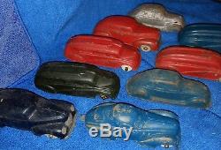 Lot of 9 Vintage Rubber Car/Truck Toys Sun Rubber company
