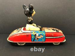 Louis Marx Mickey Mouse Tin Wind-up-Car, Vintage