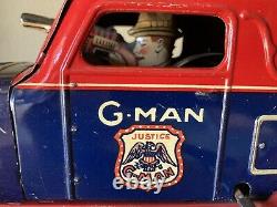 MARX 1930s G-MAN PURSUIT CAR WIND UP TIN TOY