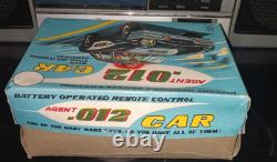 MARX 1960s AGENT. 012 SPY CAR TIN TOY With Original Box & Remote WORKS NICE