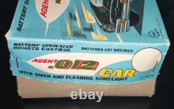 MARX 1960s AGENT. 012 SPY CAR TIN TOY With Original Box & Remote WORKS NICE
