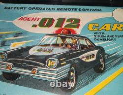 MARX 1960s AGENT. 012 SPY CAR TIN TOY With Original Box & Remote WORKS NICE