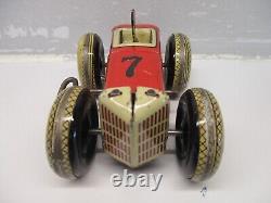 MARX TIN LITHO WINDUP RACER & DRIVER & BALLOON TIRES NICE 1940s RACE CAR WORKS