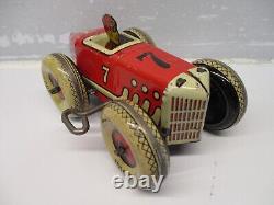 MARX TIN LITHO WINDUP RACER & DRIVER & BALLOON TIRES NICE 1940s RACE CAR WORKS