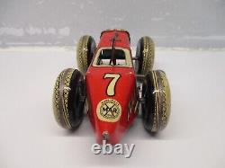 MARX TIN LITHO WINDUP RACER & DRIVER & BALLOON TIRES NICE 1940s RACE CAR WORKS