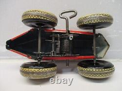 MARX TIN LITHO WINDUP RACER & DRIVER & BALLOON TIRES NICE 1940s RACE CAR WORKS