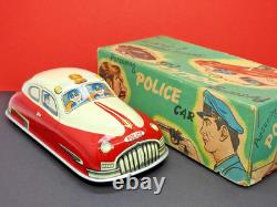 MASUDAYA MODERN TOYS JAPAN 1950s BOXED TIN POLICE CAR RARE WITH SPELLING MISTAKE MASUDAYA MODERN TOYS JAPAN 1950s BOXED TIN POLICE CAR RARE WITH SPELLING MISTAKE