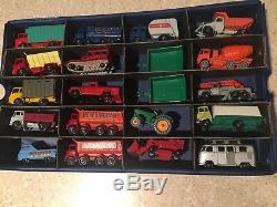 MATCHBOX LESNEY England 1965 CASE FULL OF CARS DIE CAST VINTAGE ALL INCLUDED