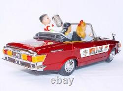 ME-611 China MERCEDES OLYMPIC WORLD CUP NEWS Tin Toy Car Batt. Op. 41cm MIB`65