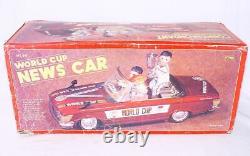 ME-611 China MERCEDES OLYMPIC WORLD CUP NEWS Tin Toy Car Batt. Op. 41cm MIB`65