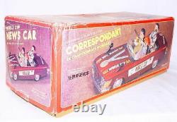 ME-611 China MERCEDES OLYMPIC WORLD CUP NEWS Tin Toy Car Batt. Op. 41cm MIB`65