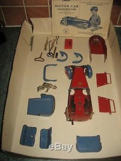 MECCANO CONSTRUCTOR CAR #1 ORIGINAL 1930's WORKS INSTRUCTIONS TINPLATE TIN TOY
