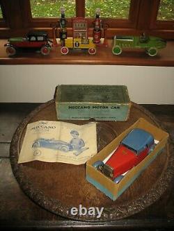 MECCANO CONSTRUCTOR CAR #1 ORIGINAL BOX 1930's WIND UP TINPLATE TIN TOY HORNBY