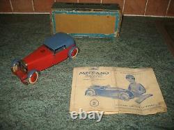 MECCANO CONSTRUCTOR CAR #1 ORIGINAL BOX 1930's WIND UP TINPLATE TIN TOY HORNBY