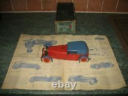 MECCANO CONSTRUCTOR CAR #1 ORIGINAL BOX 1930's WIND UP TINPLATE TIN TOY HORNBY