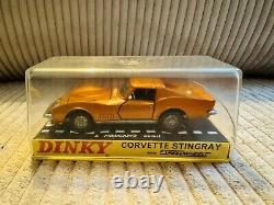 MIB RARE Old Vtg DINKY TOYS Speedwheels Orange Toy CORVETTE STINGRAY Car #221