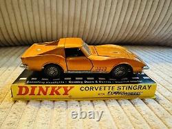 MIB RARE Old Vtg DINKY TOYS Speedwheels Orange Toy CORVETTE STINGRAY Car #221