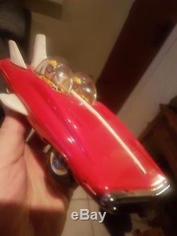 MIB RAREST! MF 761UNIQUE MINT BOXED DUAL RACER China tin toy friction space car