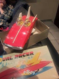 MIB RAREST! MF 761UNIQUE MINT BOXED DUAL RACER China tin toy friction space car