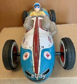 MT MASUDAYA CHAMPION RACER #38 Tin Litho Battery Op. Racing Car Japan 1960s