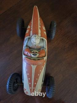 Marusan Atom Race Car Lithographed Japan Marusan Atom Race Car Lithographed Japan