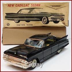 Marusan Cadillac sedan black black tin miniature car with box