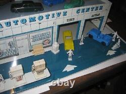 Marx 1960's Westgate Tin Gas Station Playset with8 Cars & 6 People