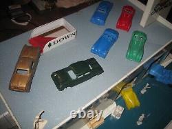 Marx 1960's Westgate Tin Gas Station Playset with8 Cars & 6 People