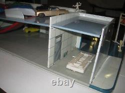 Marx 1960's Westgate Tin Gas Station Playset with8 Cars & 6 People