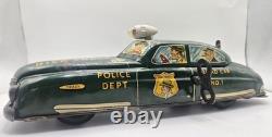Marx Dick Tracy Squad Car No. 1 tin litho wind-up TAXI CAR 1949 LM52 Vintage
