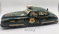 Marx Dick Tracy Squad Car No. 1 tin litho wind-up TAXI CAR 1949 LM52 Vintage
