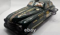 Marx Dick Tracy Squad Car No. 1 tin litho wind-up TAXI CAR 1949 LM52 Vintage