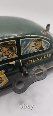 Marx Dick Tracy Squad Car No. 1 tin litho wind-up TAXI CAR 1949 LM52 Vintage