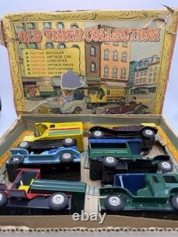 Marx Old Timer Collection Tin Toy Cars Set with Box Japan Vintage 1940s